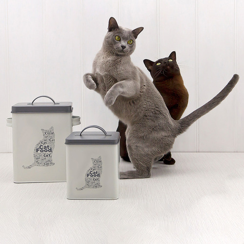 Tuffsteel 2 Piece Pet Corner Cat Food Storage Tin Set Temple & ster