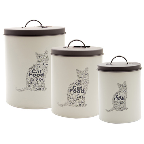 Tuffsteel 3 Piece Pet Corner Cat Food Storage Tin Set Temple & ster
