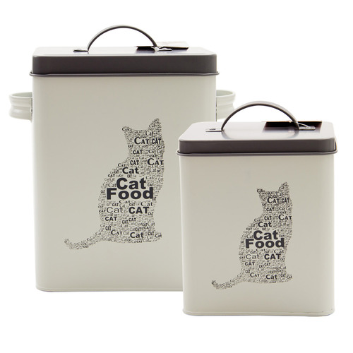 Tuffsteel 2 Piece Pet Corner Cat Food Storage Tin Set Temple & ster