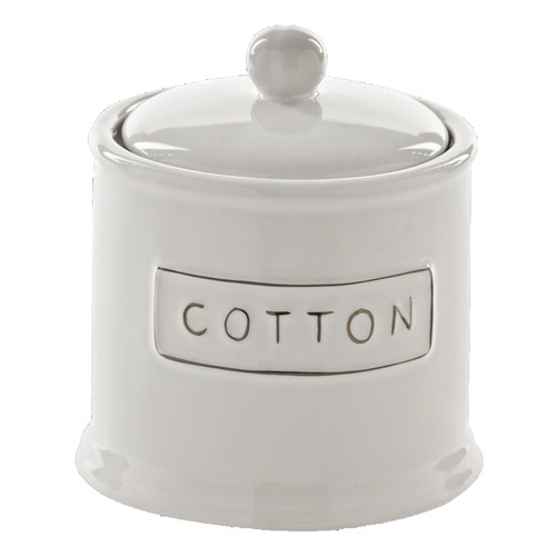 Nova White Embossed Ceramic Cotton Wool Jar & Reviews Temple & ster