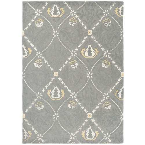 Grey Trellis Hand-Tufted Wool-Blend Rug