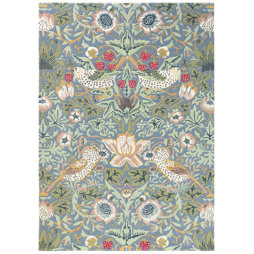 Slate Floral Strawberry Thief Hand-Tufted Wool Rug
