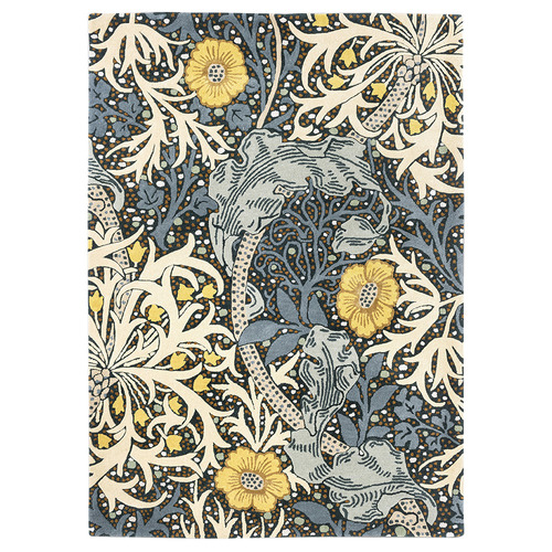 Teal Seaweed Hand-Tufted Wool-Blend Rug