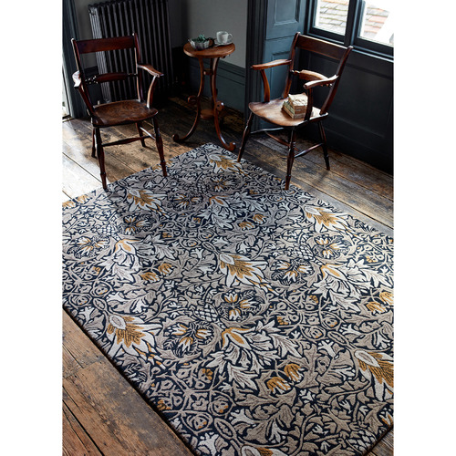 Indigo Snakeshead Hand-Tufted Wool-Blend Rug