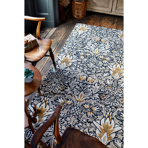 Indigo Snakeshead Hand-Tufted Wool-Blend Rug