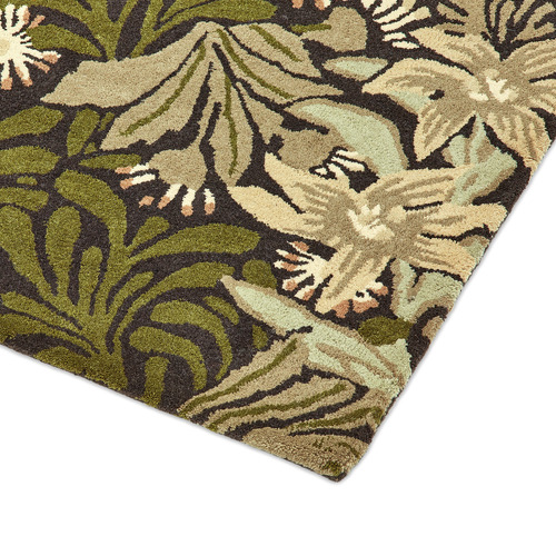 Vine Green Bower Hand-Tufted Pure New Wool Rug