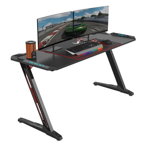 Minimalist Eureka Ergonomic Z60 Gaming Desk Review with Wall Mounted Monitor