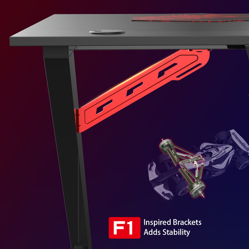 Black Eureka Small Ergonomic Gaming Desk