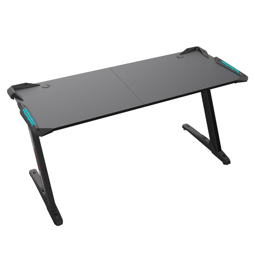 Black Eureka Z60 Ergonomic Gaming Desk with RGB LEDs