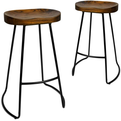 Dwell Home 75cm Industrial Moulded Backless Barstools