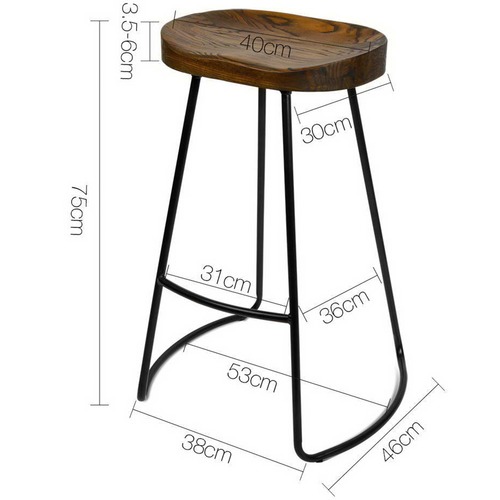 Dwell Home 75cm Industrial Moulded Backless Barstools