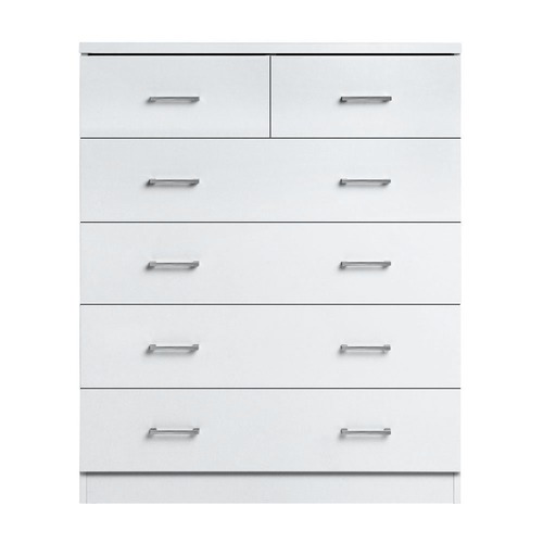 White Robyn 6 Drawer Tallboy Bedroom Storage Temple & ster