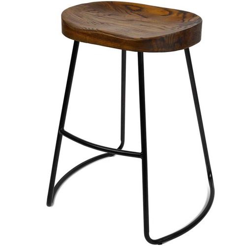 Dwell Home 65cm Vintage-Style Elm Wood Counter Stools