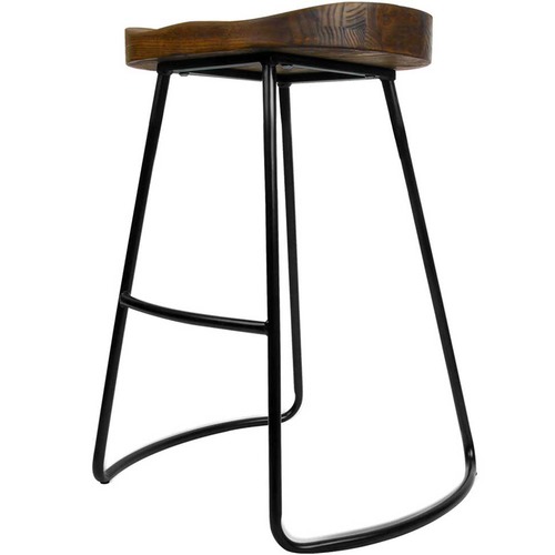 Dwell Home 65cm Vintage-Style Elm Wood Counter Stools