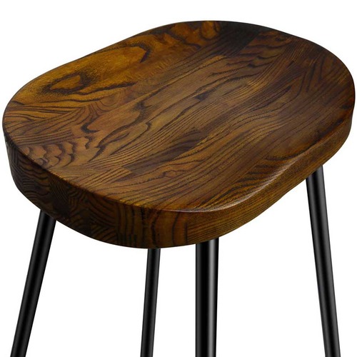 Dwell Home 65cm Vintage-Style Elm Wood Counter Stools