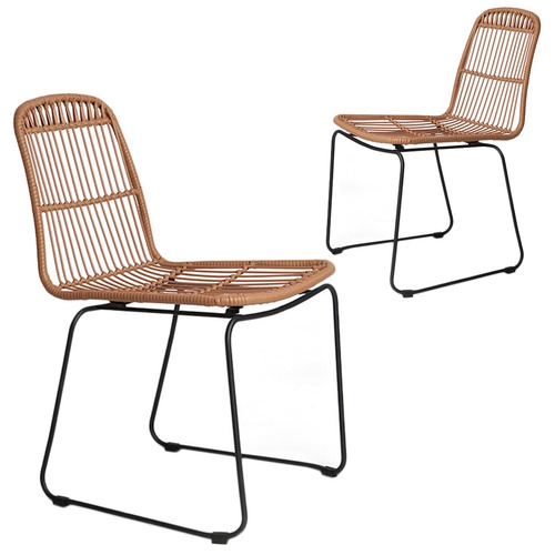 DwellHome Faux Rattan Dining Chairs & Reviews | Temple & Webster