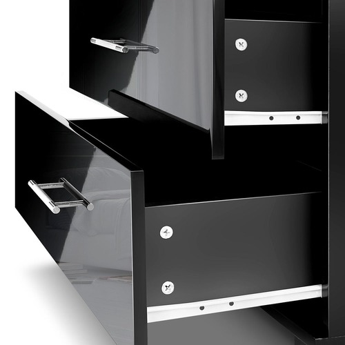 Black Sloane Gloss Bedside Table Temple & ster