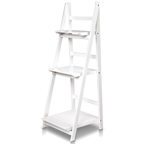 DwellHome White Wooden Ladder Storage Display Shelf & Reviews Temple