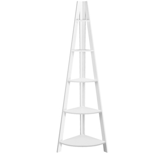 DwellHome White 5 Tier Corner Ladder Bookshelf & Reviews Temple & ster