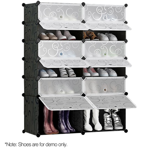 Dwellhome 12 Section Stackable Shoe Rack Storage Cabinet Reviews