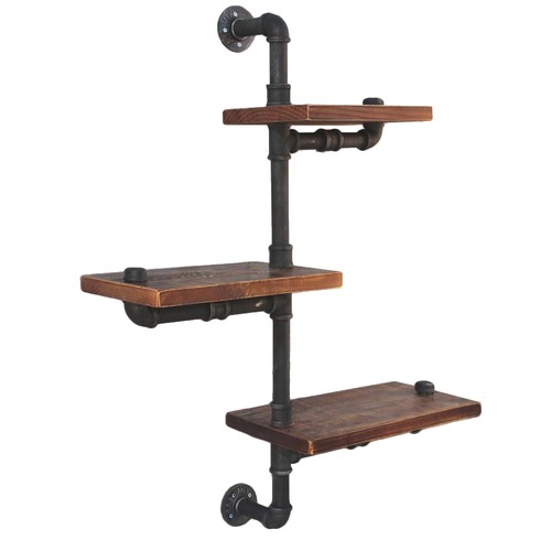 DwellHome Industrial 3 Tier Floating Pipe Shelf & Reviews | Temple ...