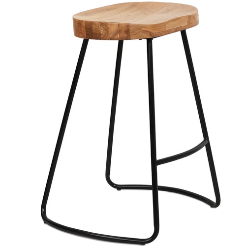 Dwell Home 65cm Vintage-Style Elm Wood Counter Stools