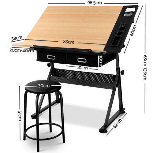 DwellHome Tilt Drafting Table & Stool Set & Reviews | Temple & Webster