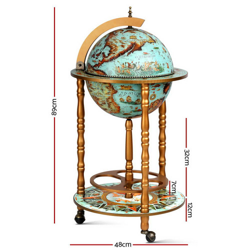 Dwellhome Green Brown Fable Wooden Globe Bar Cart Reviews