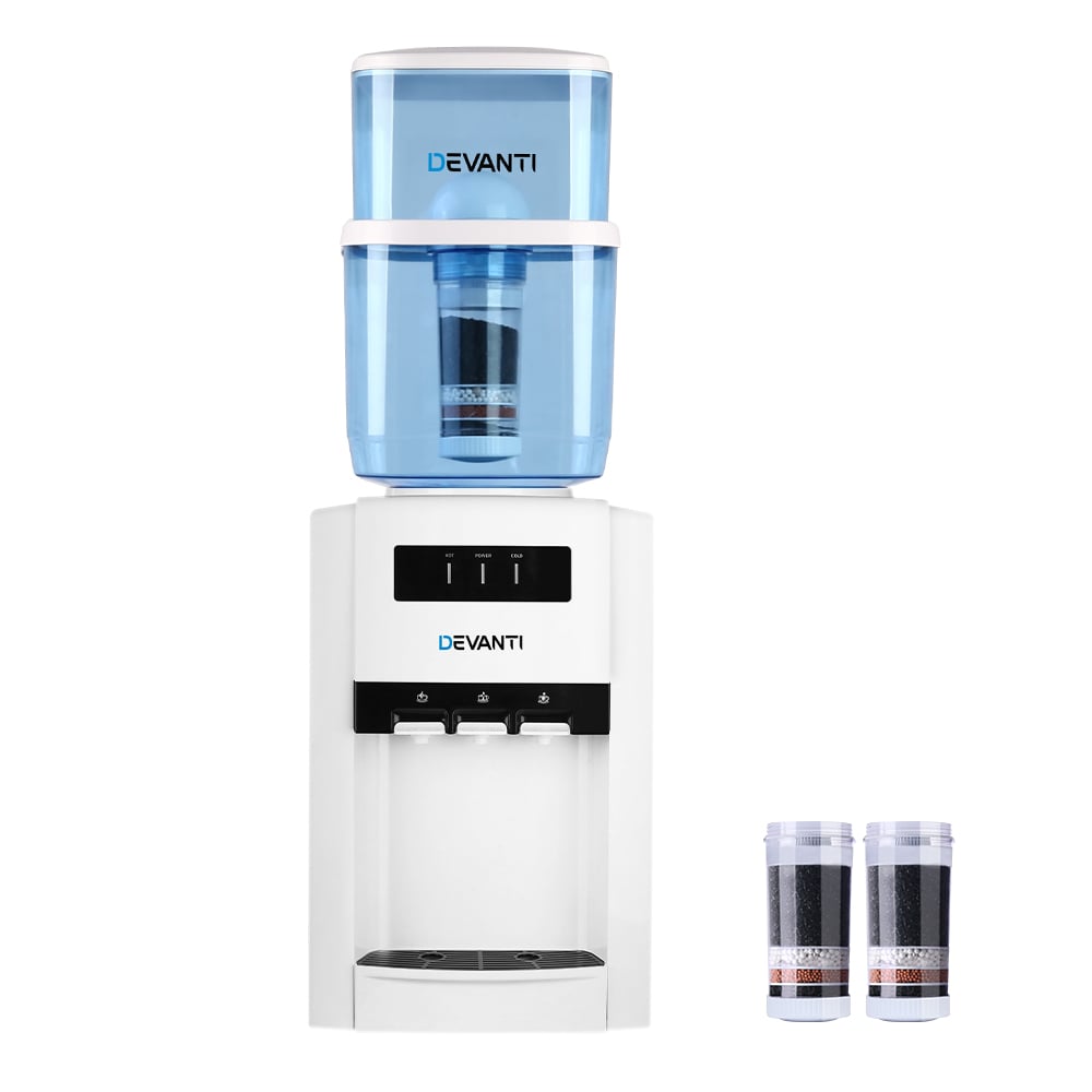 White 52cm Devanti 3 Taps Water Cooler