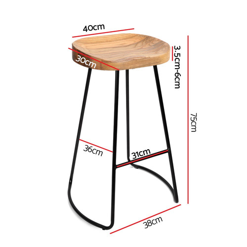 Dwell Home 75cm Industrial Moulded Backless Barstools