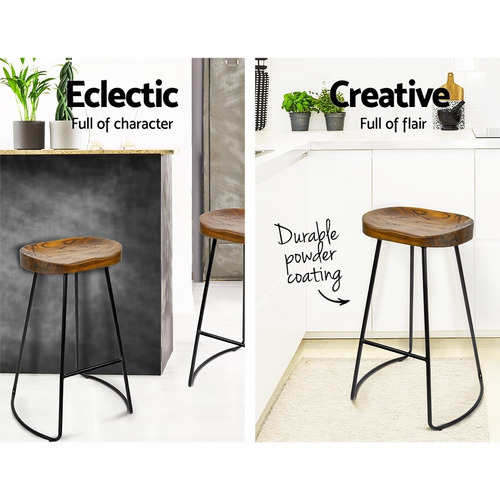 Dwell Home 75cm Industrial Moulded Backless Barstools