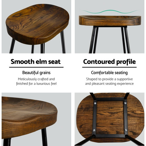 Dwell Home 75cm Industrial Moulded Backless Barstools