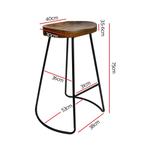 Dwell Home 75cm Industrial Moulded Backless Barstools