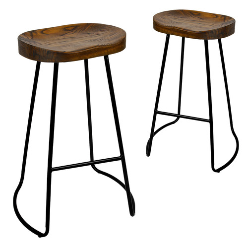 Dwell Home 75cm Industrial Moulded Backless Barstools
