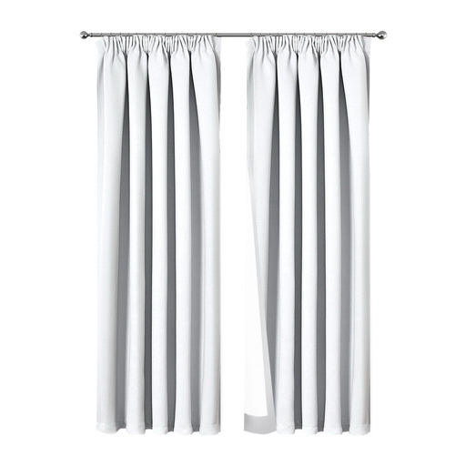 White Art Queen Pencil Pleat Blockout Curtains Temple Webster