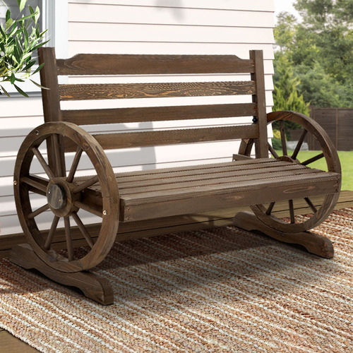 2 Seater Milad Fir Wood Outdoor Bench | Temple & Webster