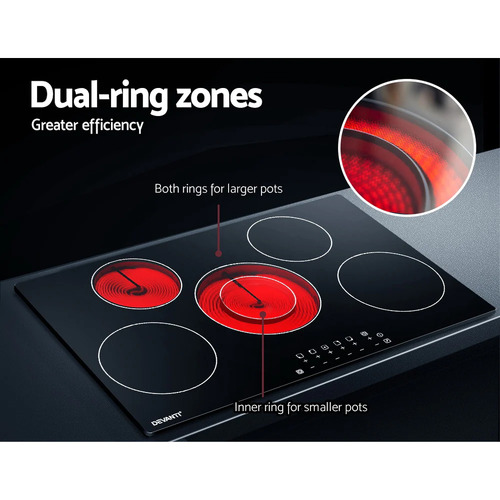 Devanti 5 Burner Ceramic Electric Cooktop