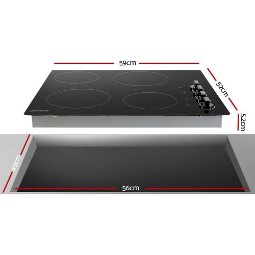 Devanti 4 Burner Ceramic Electric Cooktop