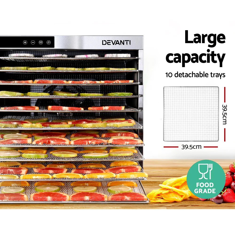 Grey Devanti 10 Tray Food Dehydrator