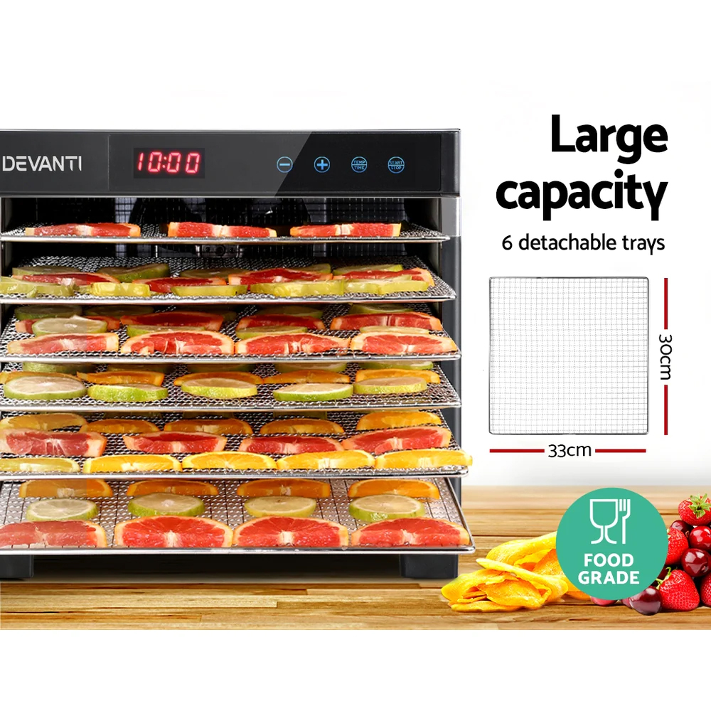 Grey Devanti 6 Tray Food Dehydrator