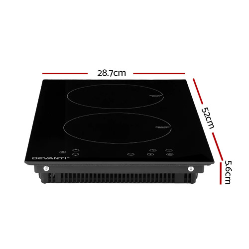 Devanti 2 Burner Electric Induction Cooktop Temple & ster