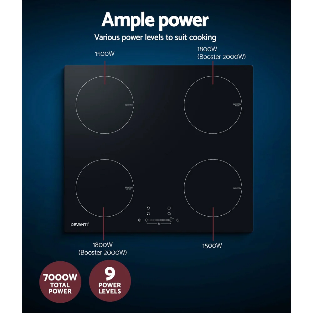 Devanti 4 Burner Electric Induction Cooktop