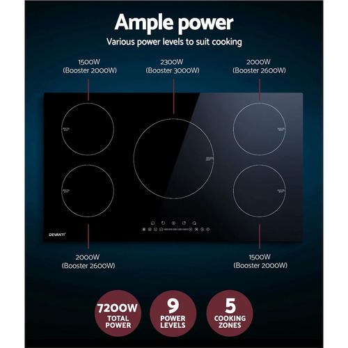 Devanti 5 Burner Electric Induction Cooktop
