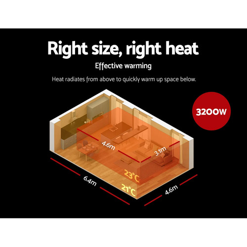 3200W Devanti Radiant Strip Heater