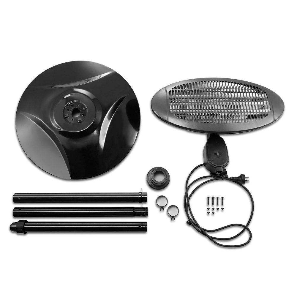 Black Devanti Portable Electric Patio Strip Heater