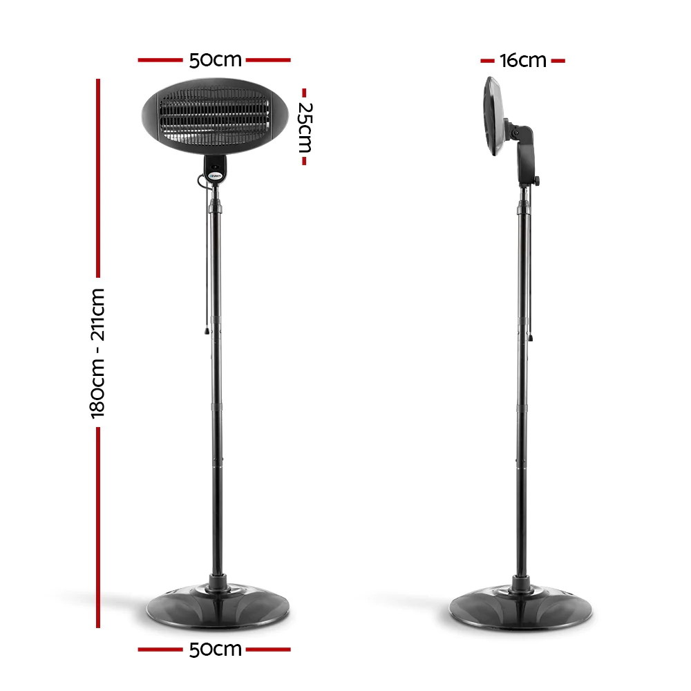 Black Devanti Electric Patio Heater