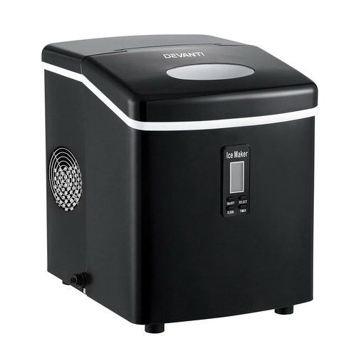 Black Devanti 3.2L Portable Ice Cube Maker with Fan