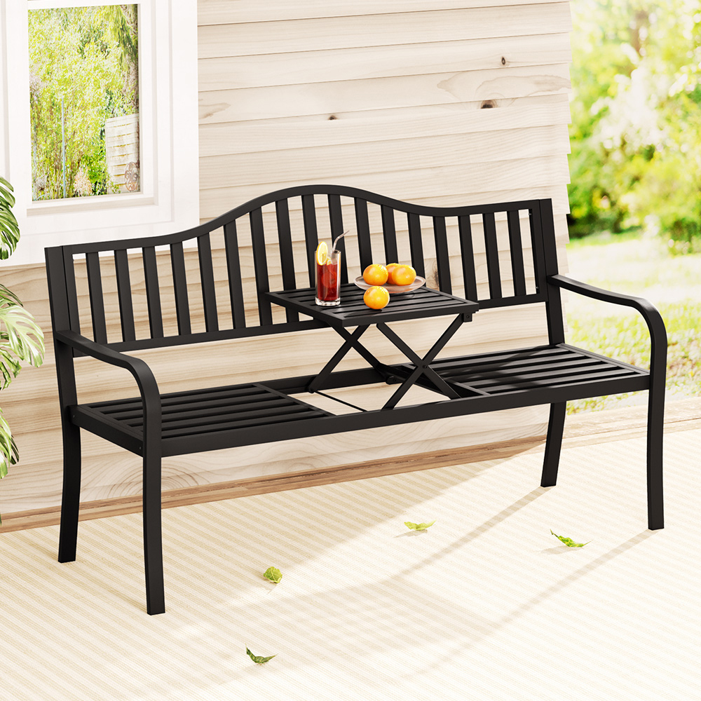 3 Seater Hunter Garden Bench with Foldable Centre Table