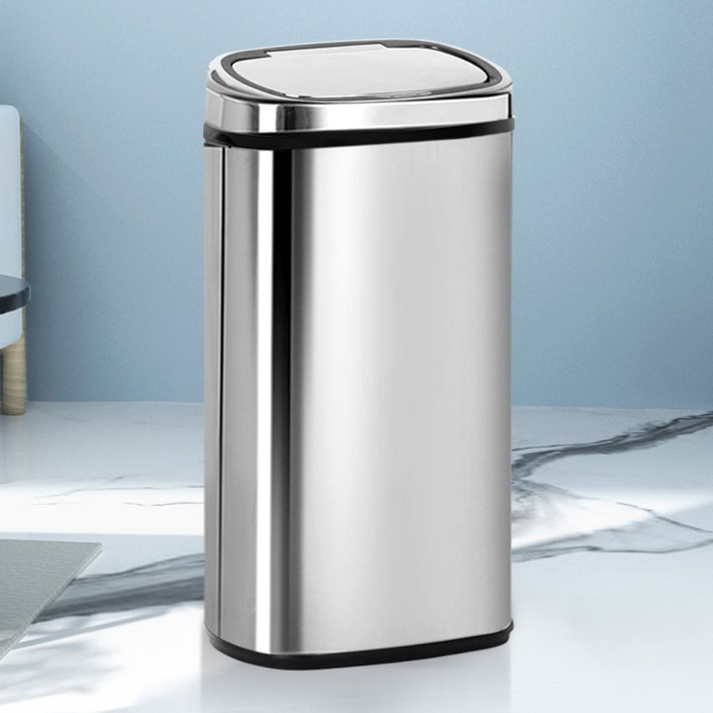 68L Black Devanti Motion Sensor Rubbish Bin