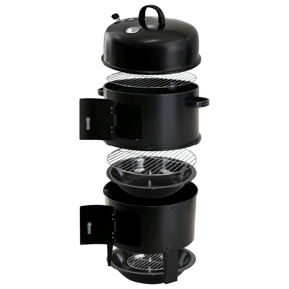 Grillz Barbeque Grill 3-In-1 Charcoal Smoker